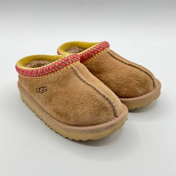 UGG Tasman Slip On Chestnut Upper Suede Toddler Shoes - Picture 1 of 7